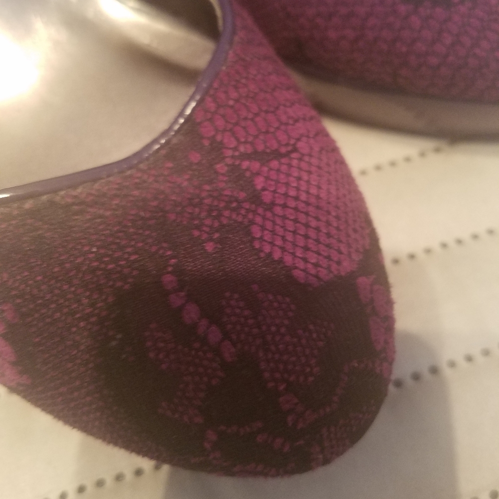 Purple and black high heels